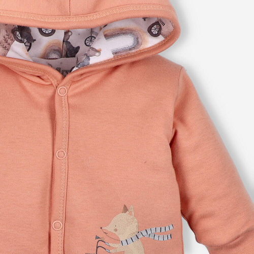 ABN-4718/POM Cute Cars Kurtka niemowlęca z bawełny organicznej Nini pomarańczowy
