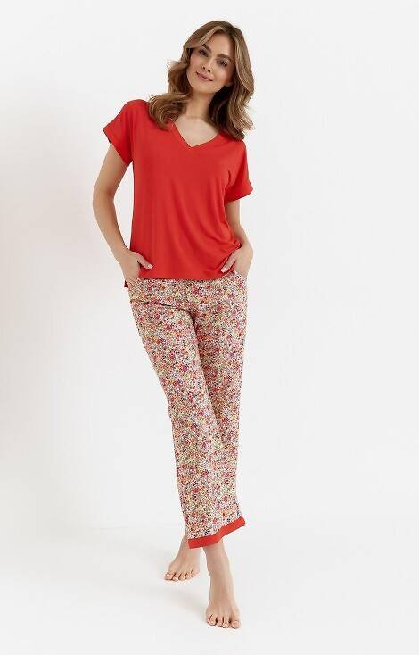 453 Piżama damska bambusowa Cana - czerwona