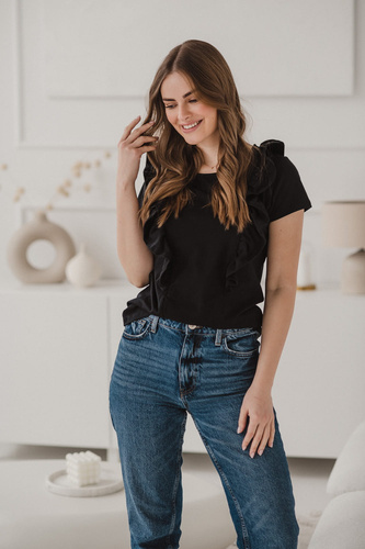 Milky Waves bluzka do karmienia z krótkim rękawem Milk&Love czarny