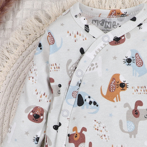 ABN-3580/PIE Psiaki Body kopertowe z bawełny organicznej Nini druk