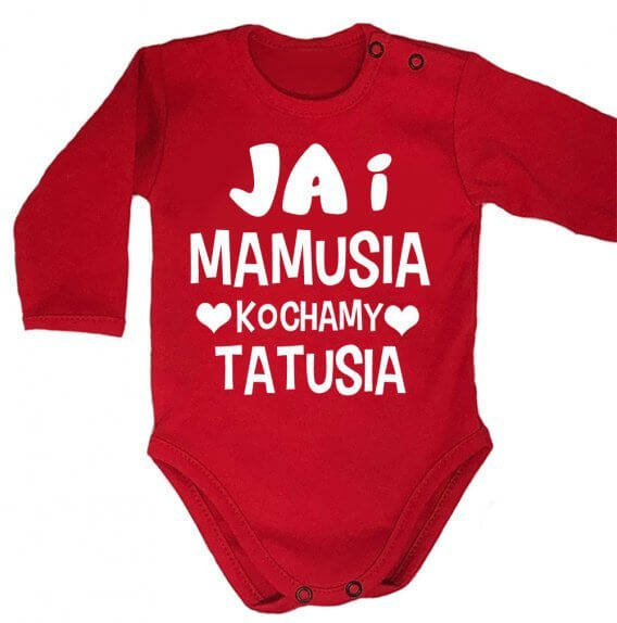 "JA i mamusia kochamy tatusia" Moocha body długi rękaw czarny