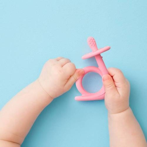 ALA0115 Ślimak Gryzak silikonowy Akuku pink