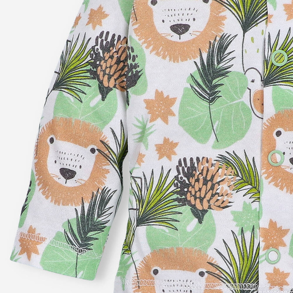 ABN-3788/LEW Lion Kaftanik niemowlęcy z bawełny organicznej Nini zielony