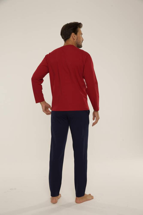 683 Kevin Piżama Męska Forex - bordo- granat