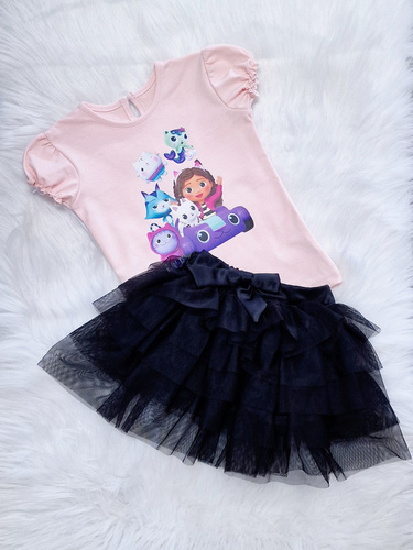 Przyjaciele Bambarillo Koszulka dziecięca krótki rękaw pudrowy róż