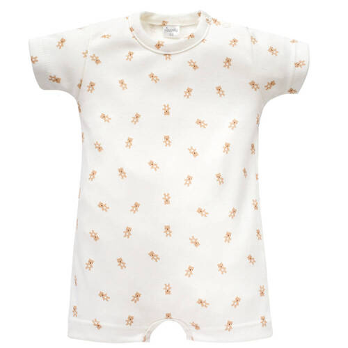 Lovely Day Pinokio Rampers niemowlęcy - ecru misie