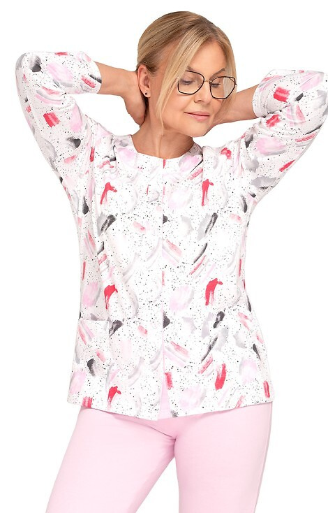 202 Maria III Piżama damska Martel 31 różowa – bawełna, rozpinana, długi rękaw