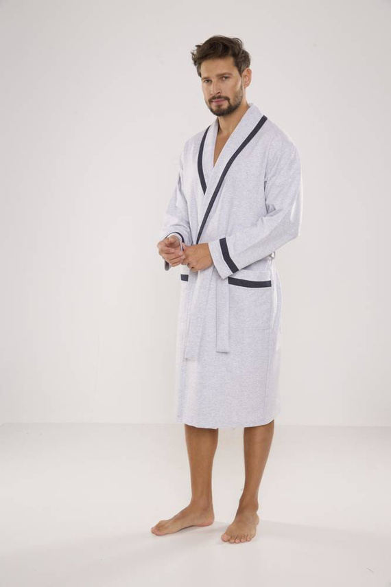 564 Bruno szlafrok męski De Lafense - jasny melanż