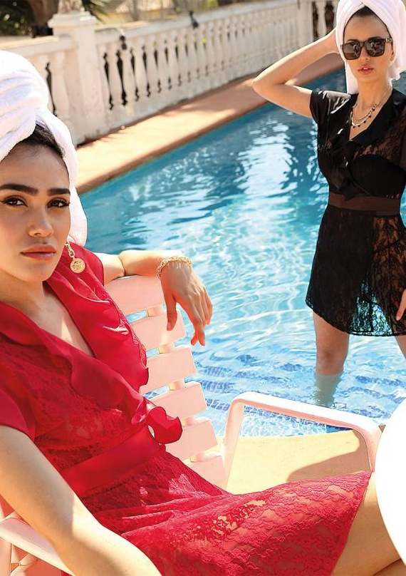 Mia Koronkowy zestaw DKaren - czarny