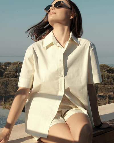 Piżama damska Sensis Ophelia limonkowa – letnia, 100% bawełna, guziki