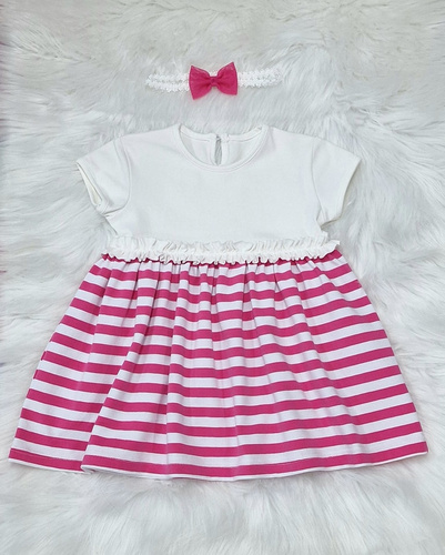 Oleńka Sukienka krótki rękaw Bambarillo amarantowy