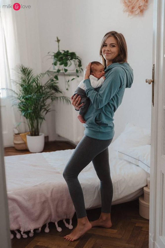 Długie legginsy z niskim pasem Milk&Love ciemny szary melanż