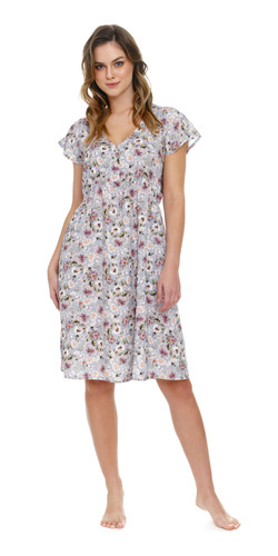 TW.5136 Koszula Nocna Doctor Nap - green flowers