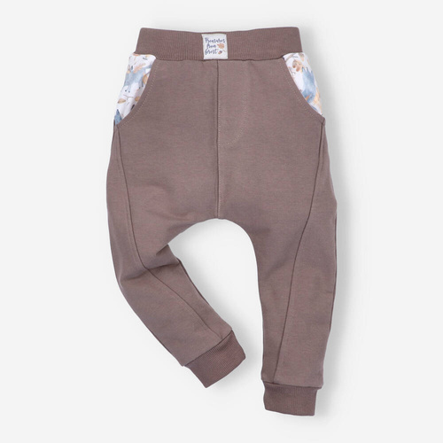 ABN-4509 Skarby Jesieni Spodnie dresowe z bawełny organicznej Nini brązowy