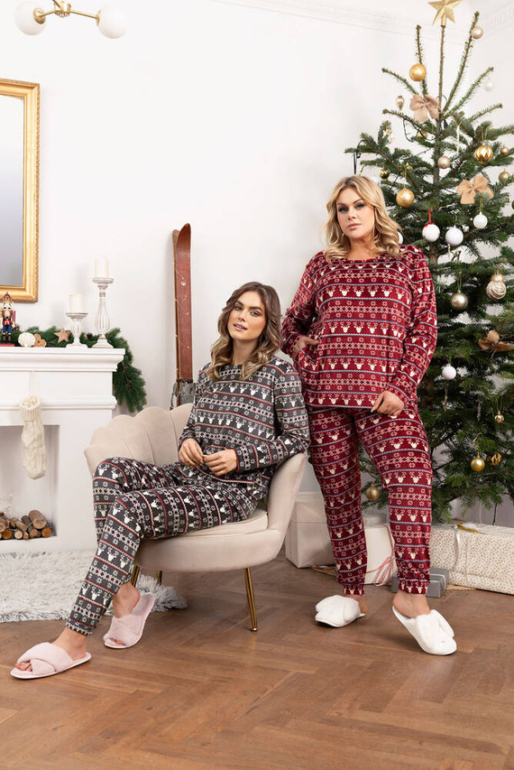 Islandia Polarowy Komplet Damski Italian Fashion - druk grafitowy