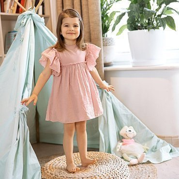 Swan Ewa Klucze Sukienka, krótki rękaw - róż