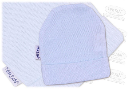 Czapka niemowlęca "smerfetka" ozdobna - ecru Terjan