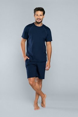 Niko Piżama Męska Krótki rękaw, spodenki Italian Fashion- granat 