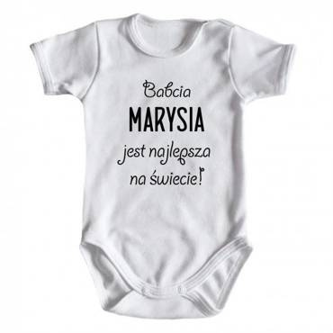 "Babcia najlepsza na świecie" Moocha body krótki rękaw biały