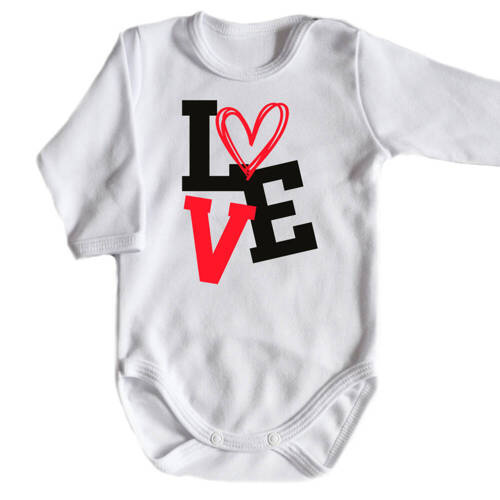 "Walentynki 2024 Love" Moocha body długi rękaw biały