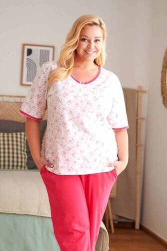 5290 Piżama Damska Plus Size Doctor Nap - viva magenta