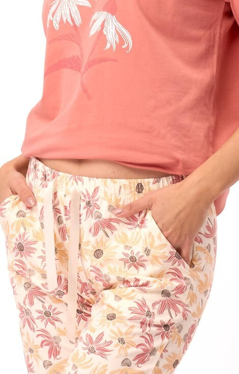 LNS 552 Piżama Damska bawełniana Key -różowa