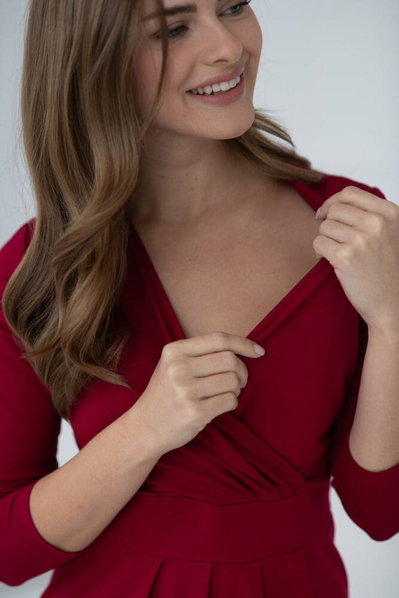 Grow with me sukienka ciążowa i do karmienia Milk&Love bordowy