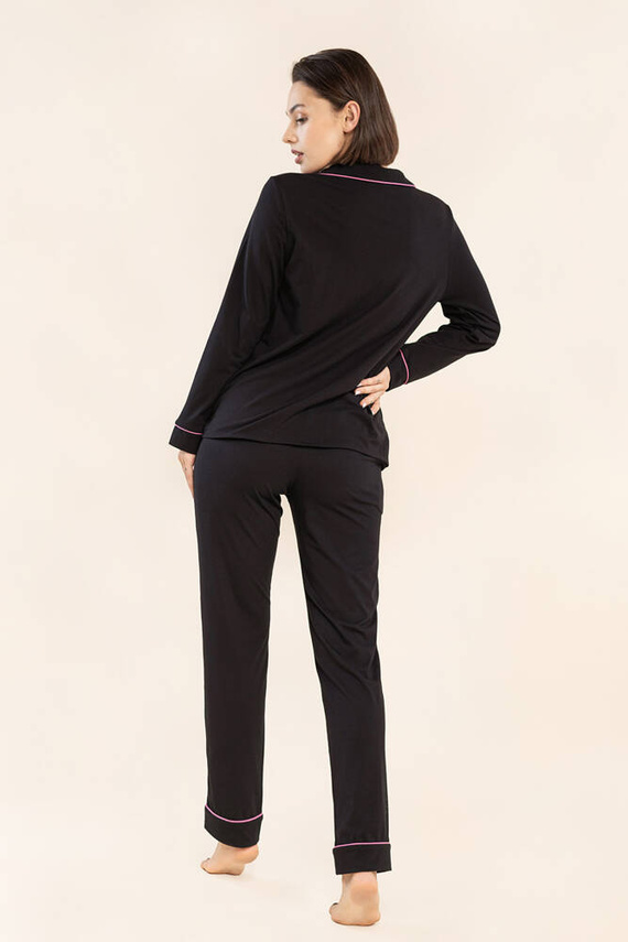 11 rozpinana piżama damska Bonamera czarny