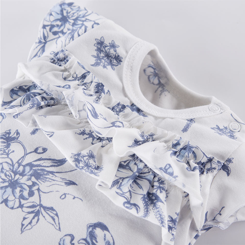 Botanic Eevi Rampers z falbanką - biały druk