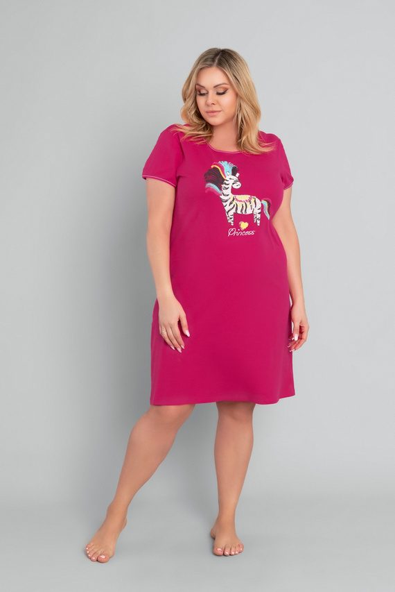 Crazy koszula nocna krótki rękaw Italian Fashion - karmazynowy