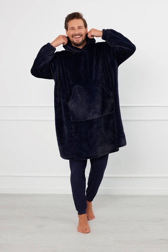 Forio Kocobluza z kapturem unisex Italian Fashion - granatowy