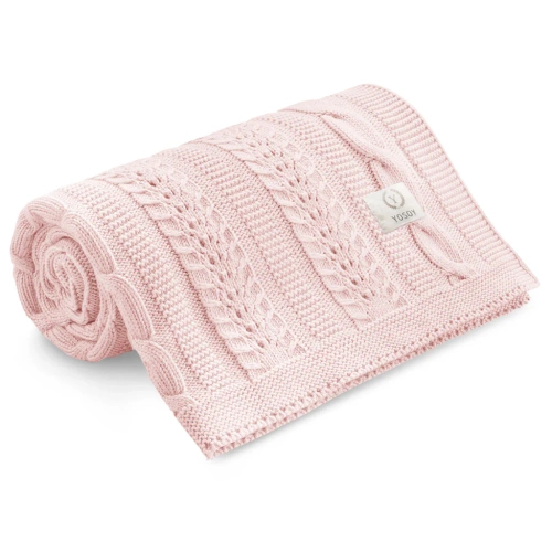 Dreamy Koc bambusowy Yosoy light powder pink – miękki, oddychający, bezpieczny dla dziecka