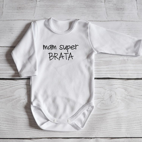 Body długi rękaw "Mam super brata" Moocha czarne