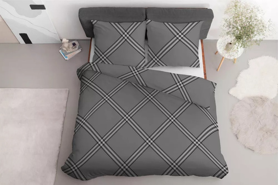 4959B Pościel bawełniana geometria Detexpol - szary