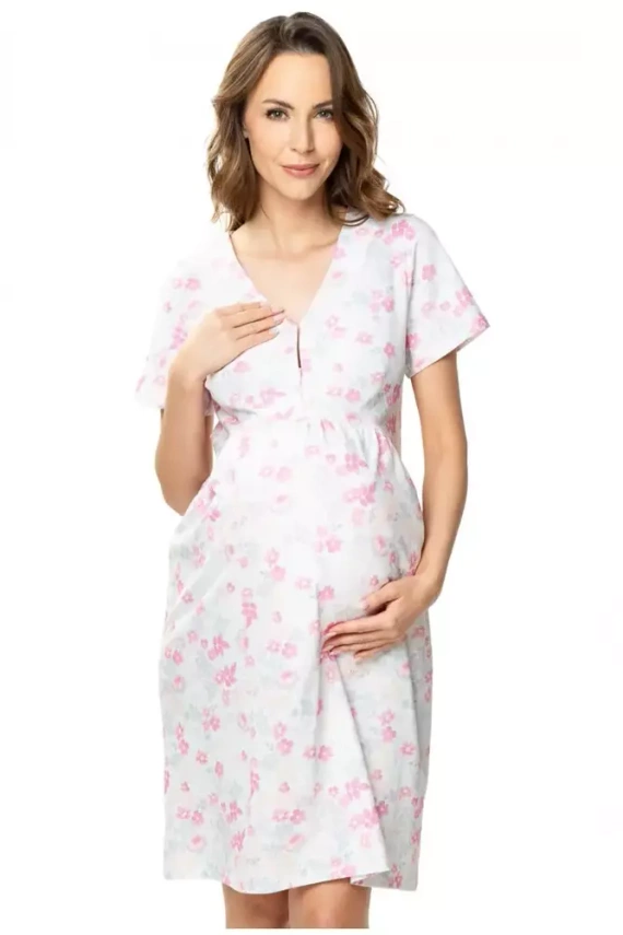 86563 Gia Koszula Nocna ciążowa i do karmienia Mewa różowy