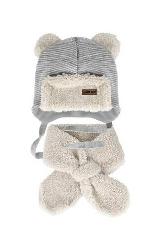 48-311 Komplet czapka+szalik AJS szary