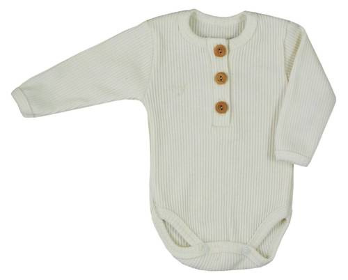 Guziczek Koala Body z długim rękawem -ecru