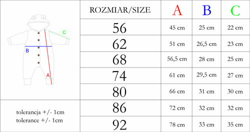 211301 Toys Nicol Pajacyk dresowy z podszewką