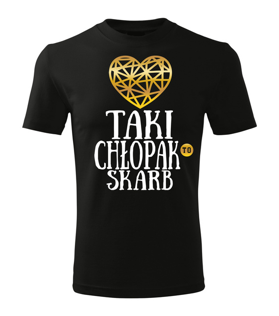 "TAKI CHŁOPAK TO SKARB" Moocha koszulka męska czarny