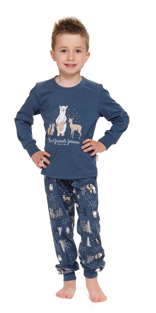Piżama dziecięca 4324 "Animals" Unisex Doctor Nap - deep blue