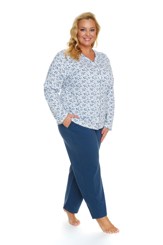 5282 Piżama Damska Plus Size Doctor Nap - navy bloom