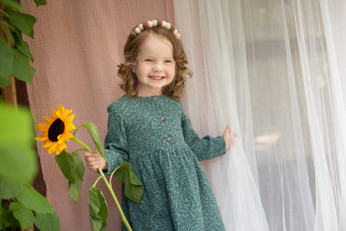 Tres Bien Pinokio Sukienka z guzikami - zielony