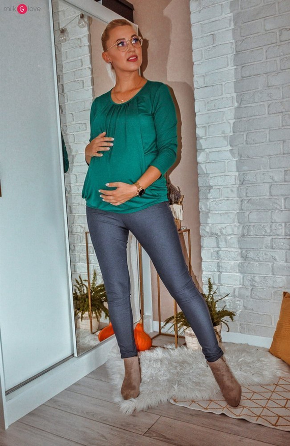 Kangaroo Milk&Love bluzka ciążowa i do karmienia z rękawem 7/8 rose brown