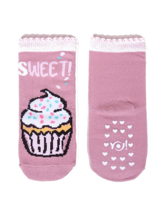 SK-06C A'6 Skarpetki dla dziewczynki z ozdobnym wzorem YO! mix kolor