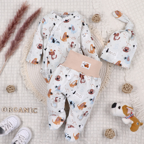 ABN-3580/PIE Psiaki Body kopertowe z bawełny organicznej Nini druk