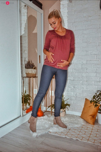 Kangaroo Milk&Love bluzka ciążowa i do karmienia z rękawem 7/8 rose brown