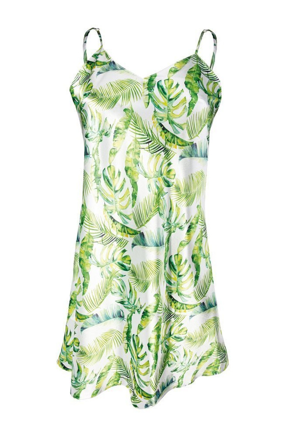 DK-HK Flowers Halka satynowa koszulka damska DKaren - 11 biały