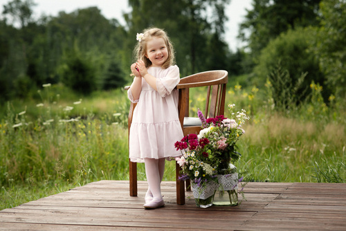 Charlotte Pinokio Sukienka, długi rękaw - fiolet