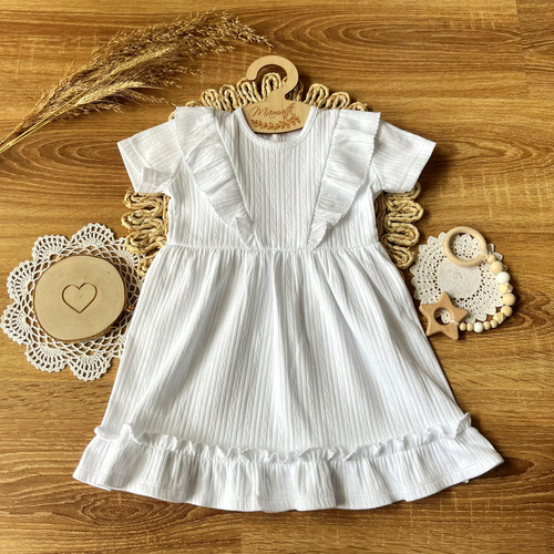 SFAG102 EkoBaby Mamatti Sukienka z krótkim rękawem - biały