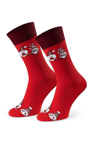 Art.136 Skarpety świąteczne męskie Steven czerwony 173 – wzory bożonarodzeniowe, bawełna